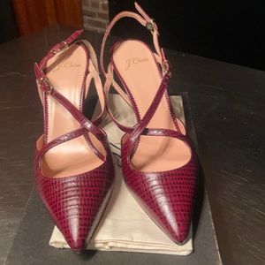 JCrew Elsie pumps in lizard-embossed leather